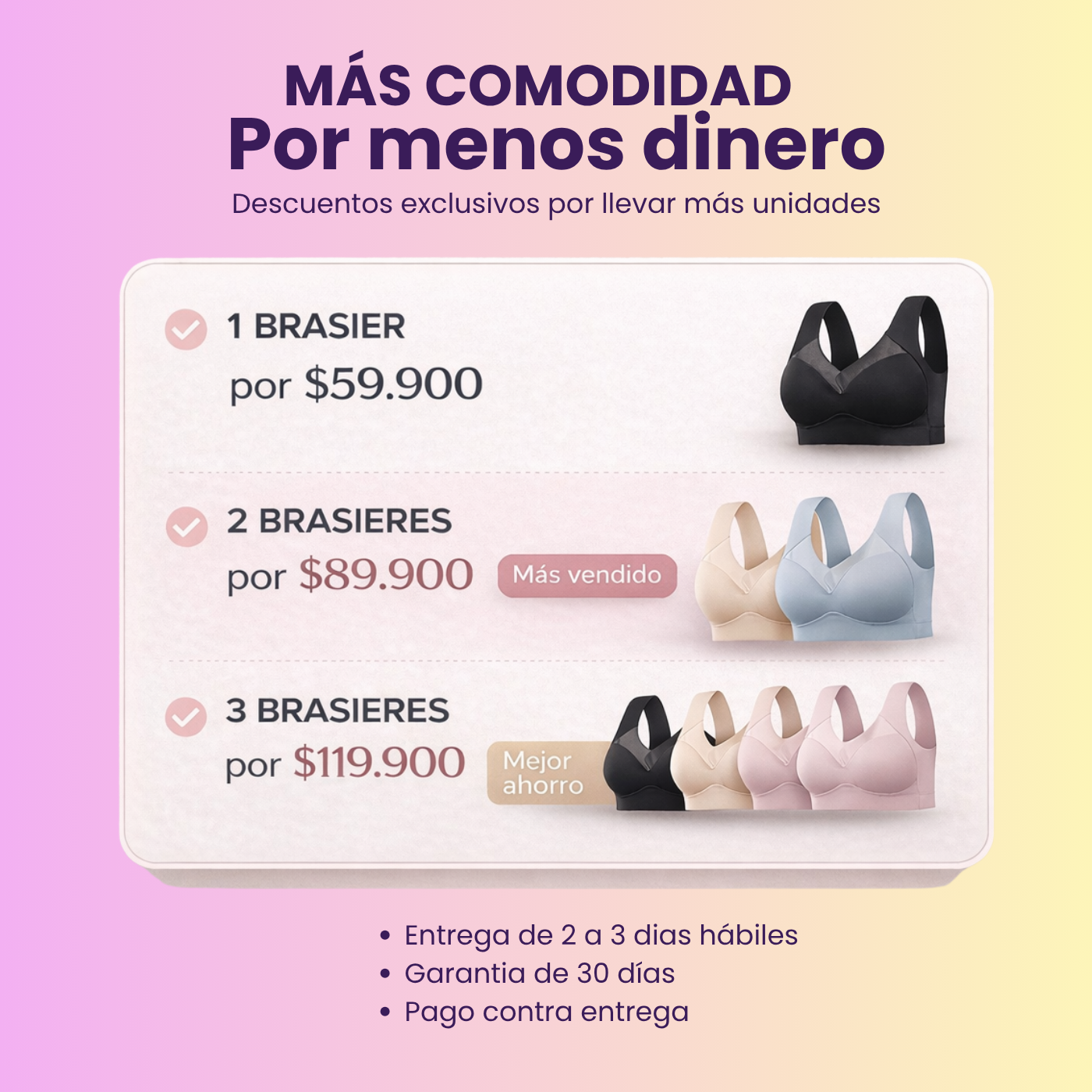 BRASIER ULTRA CÓMODO - 2 EN 1  REALZA Y MOLDEA