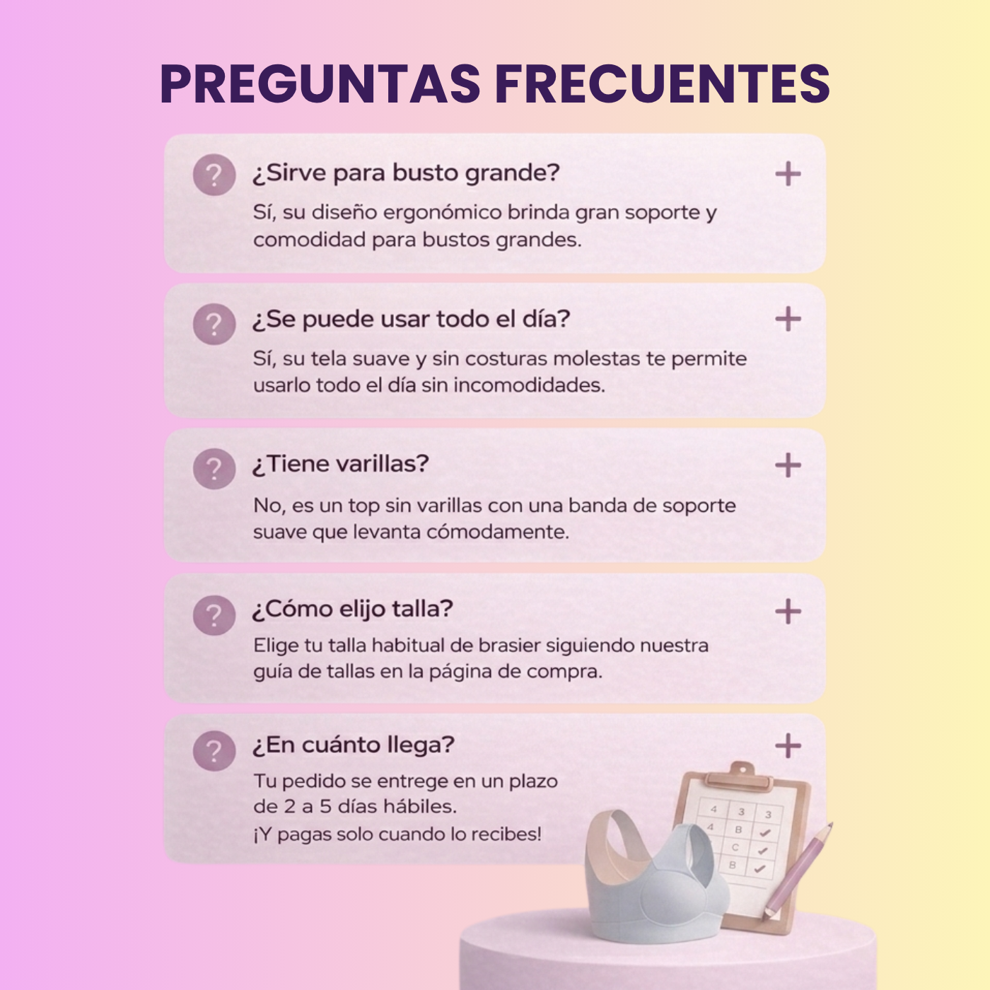 BRASIER ULTRA CÓMODO - 2 EN 1  REALZA Y MOLDEA
