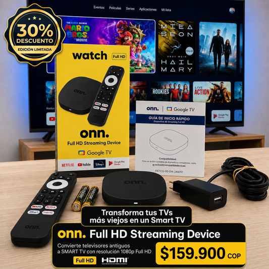 Convertidor de Smart TV 4K (Incluye Magis TV - Win Sports+ ESPN Disney) (Comando de Voz Hey Google)