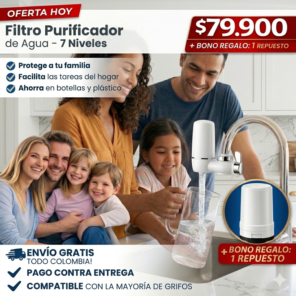 Filtro Purificador Agua 7 Niveles - GrifoPuro Pro + Repuesto